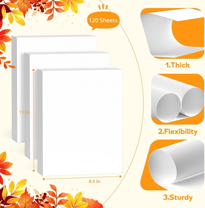 Vishoitty 120 Sheets White Cardstock 8.5 x 11,Construction Paper,Cardstock Printer Paper 8.5 x 11 White Card Stock Paper for Invitations,Wedding,Menus,DIY Cards,Tags,Cards Making,Certificate,Office Printing - Image 2